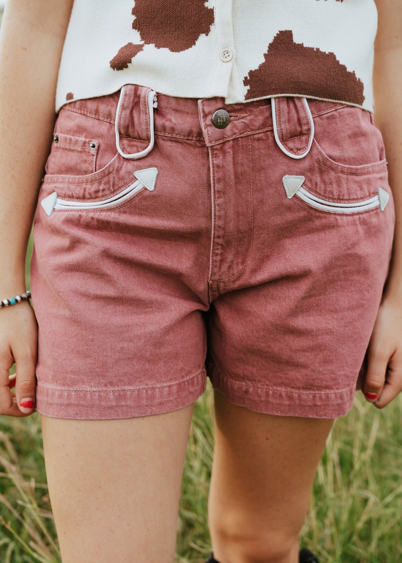 Rose Arrow Denim Shorts HH8400 - Southern Soule Designs