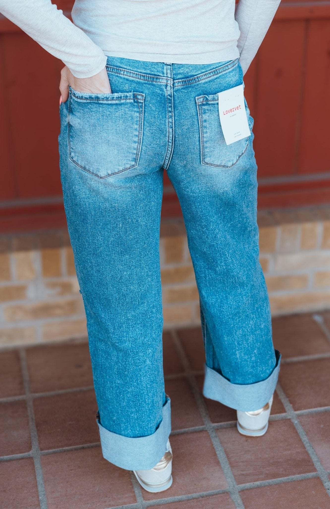 Rosy High Rise Cuff Jeans LV1459 - Southern Soule Designs