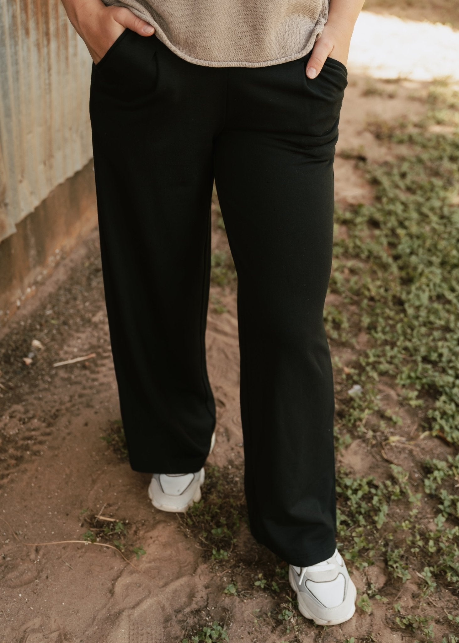 Round Trip Pants Black ZP253225 - Southern Soule Designs
