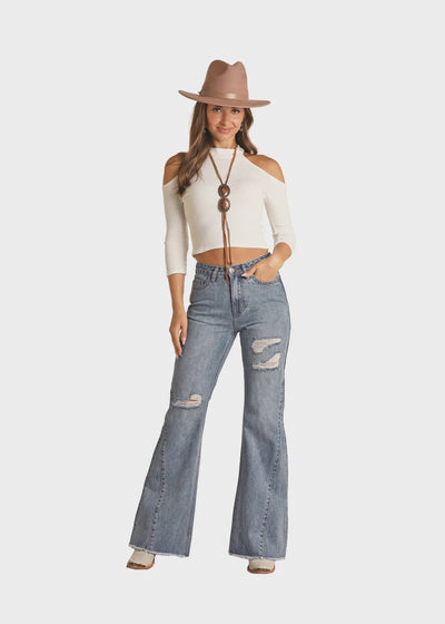 RRWD8HR0SH Distress Comf Flare - Southern Soule Designs