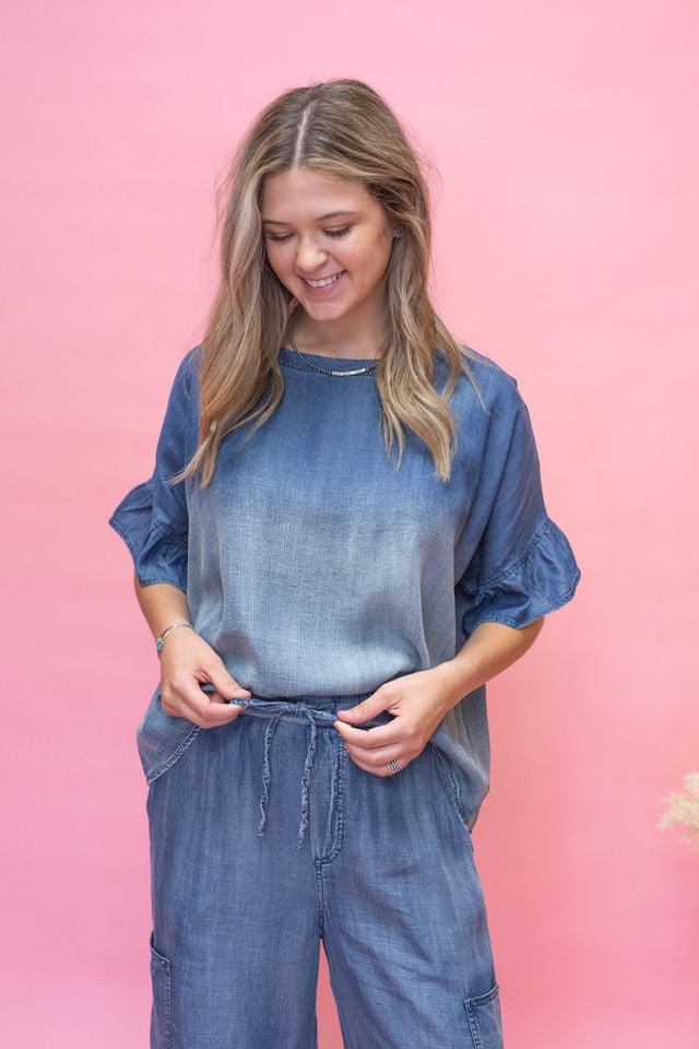S15252 Denim Top - Southern Soule Designs