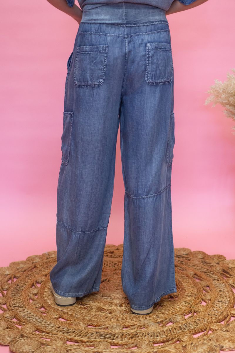 S70605 Denim Wide Leg Pants - Southern Soule Designs