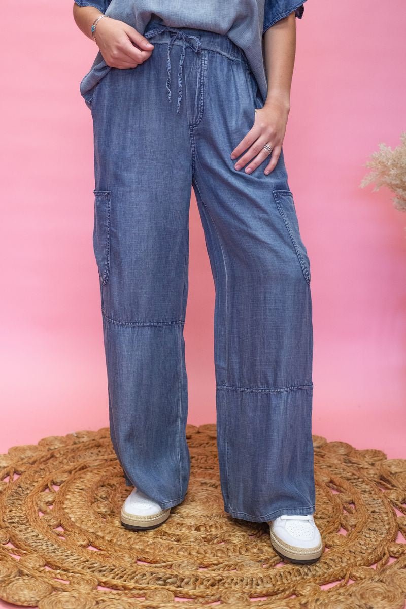 S70605 Denim Wide Leg Pants - Southern Soule Designs