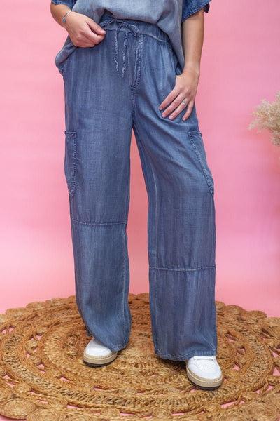 S70605 Denim Wide Leg Pants - Southern Soule Designs