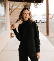 Sable Rib Sweatshirt Black ZT254523 - Southern Soule Designs