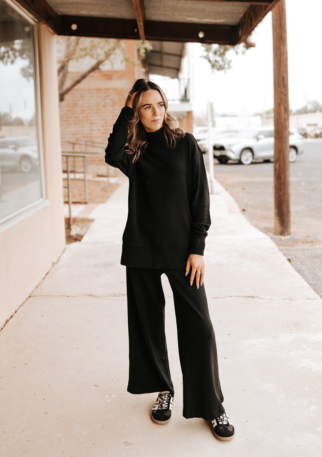 Sable Rib Sweatshirt Black ZT254523 - Southern Soule Designs