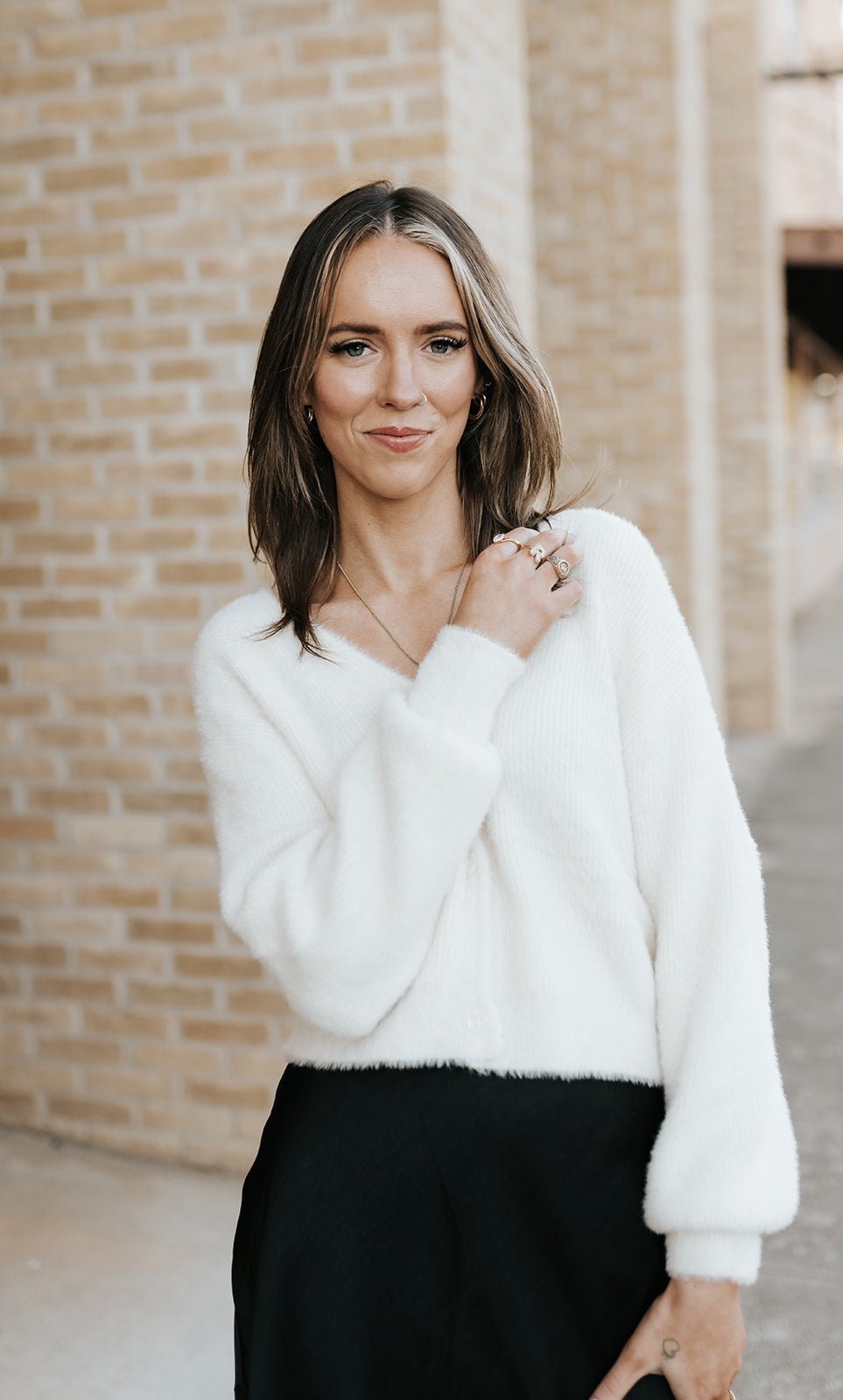 Sadira Fluffy Cardigan Warm White ZW254545 - Southern Soule Designs