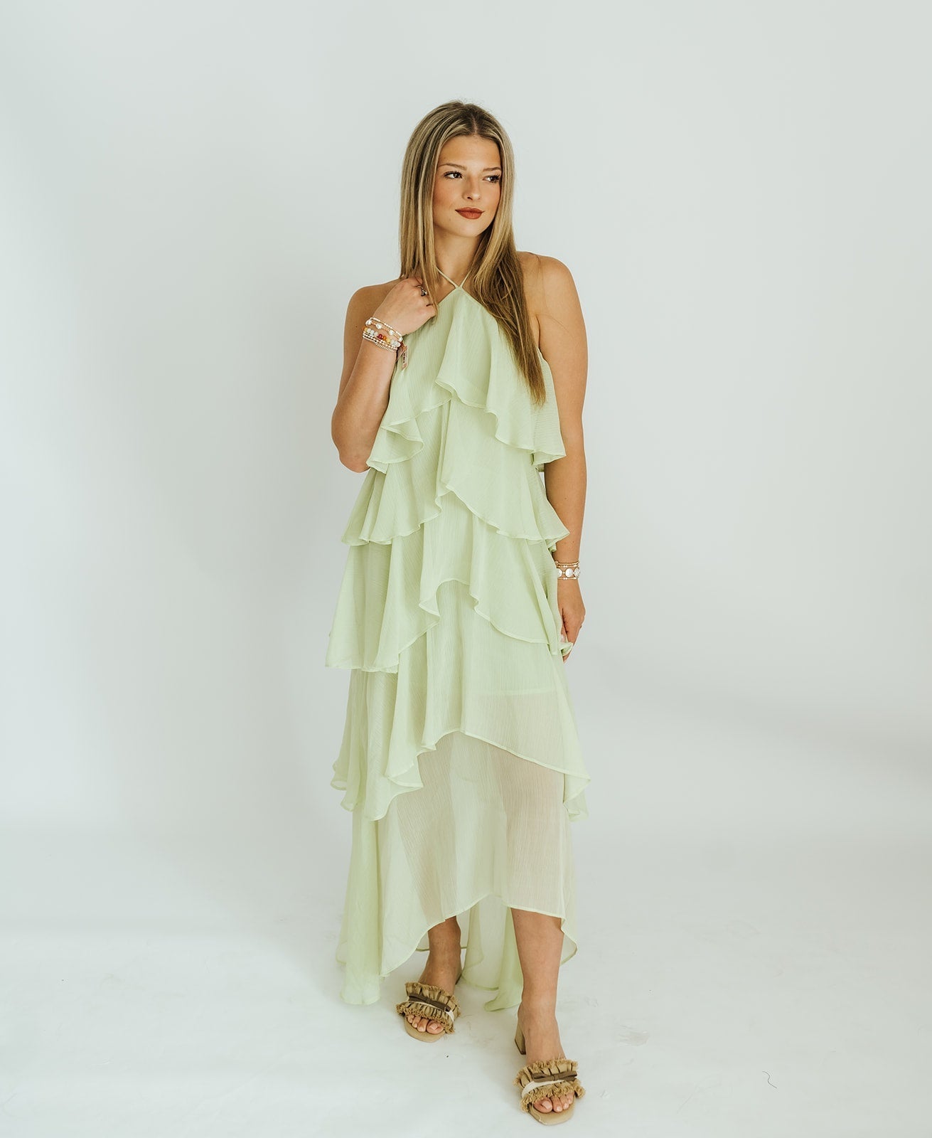 Sage Halter Neck Maxi Dress 64817D - Southern Soule Designs