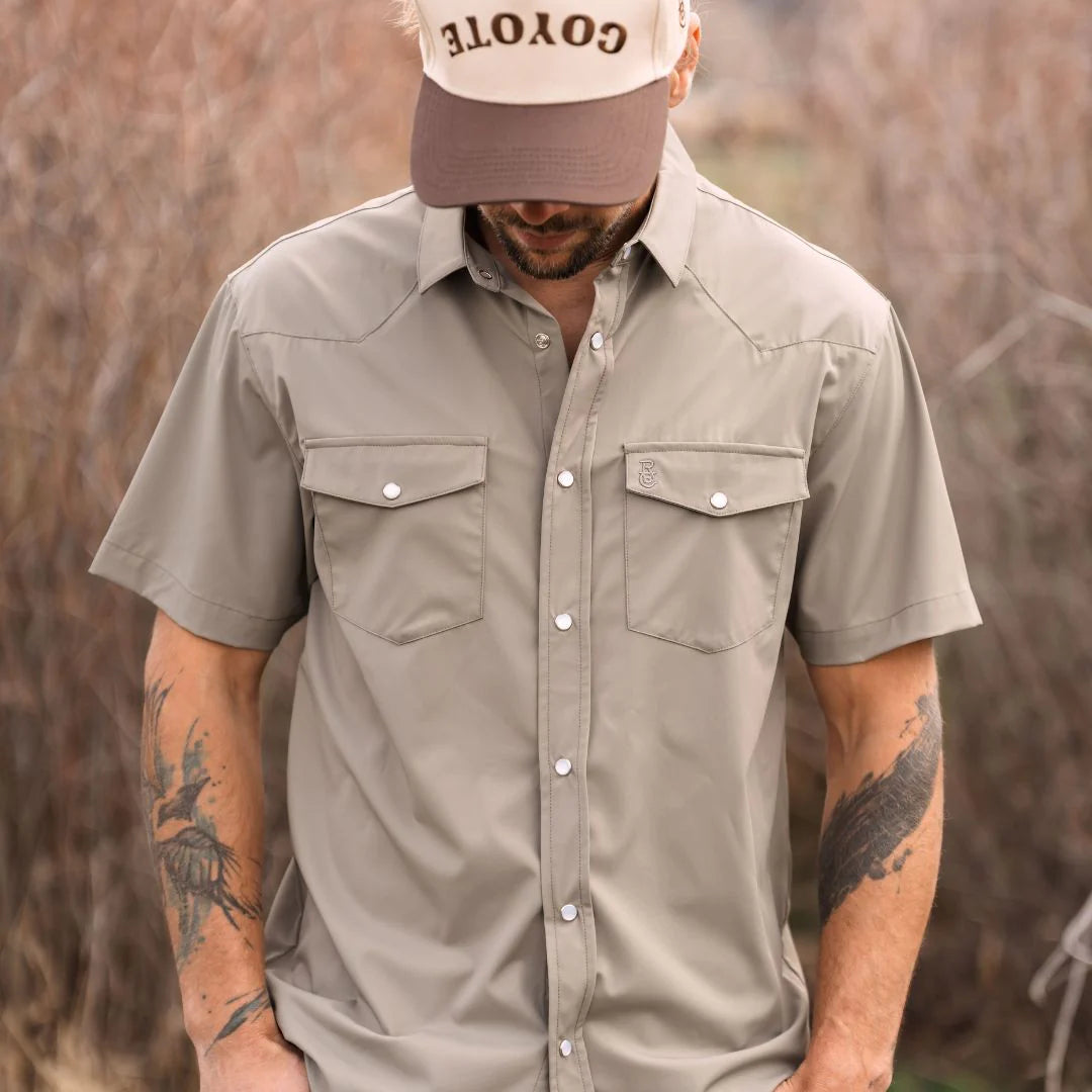 Raised by Coyotes Sage Pearl Snap Shirt
