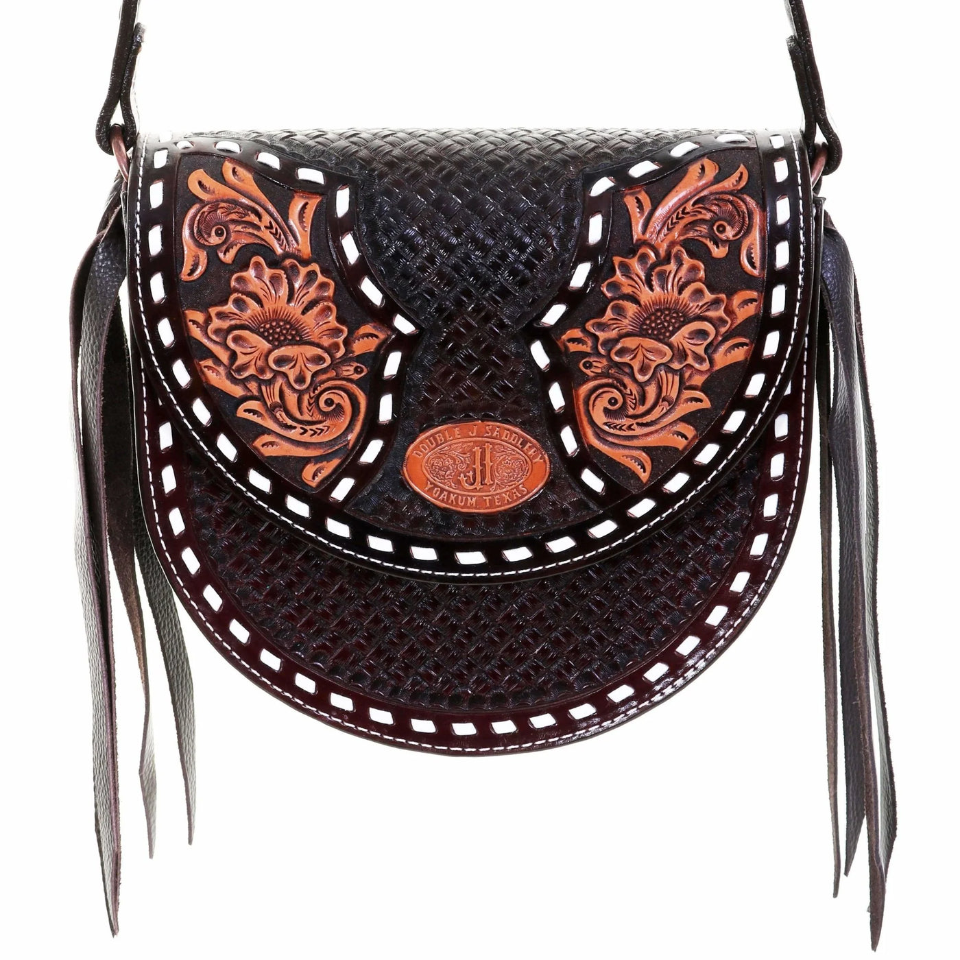 Brown Leather Saddle Bag 3/4" Strap SB29