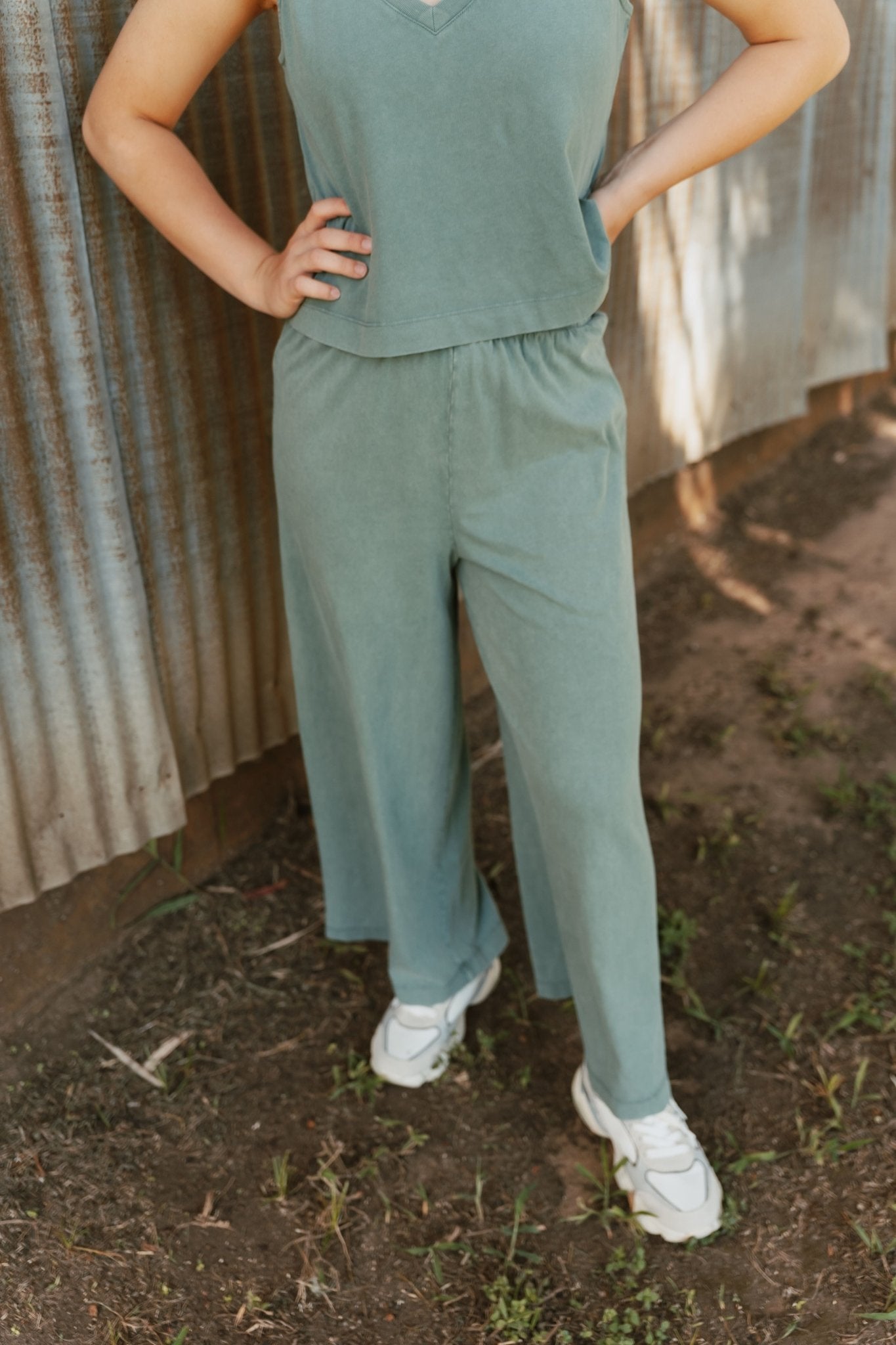 Scout Jersey Crop Flare Pant Hunter Green ZP253841 - Southern Soule Designs