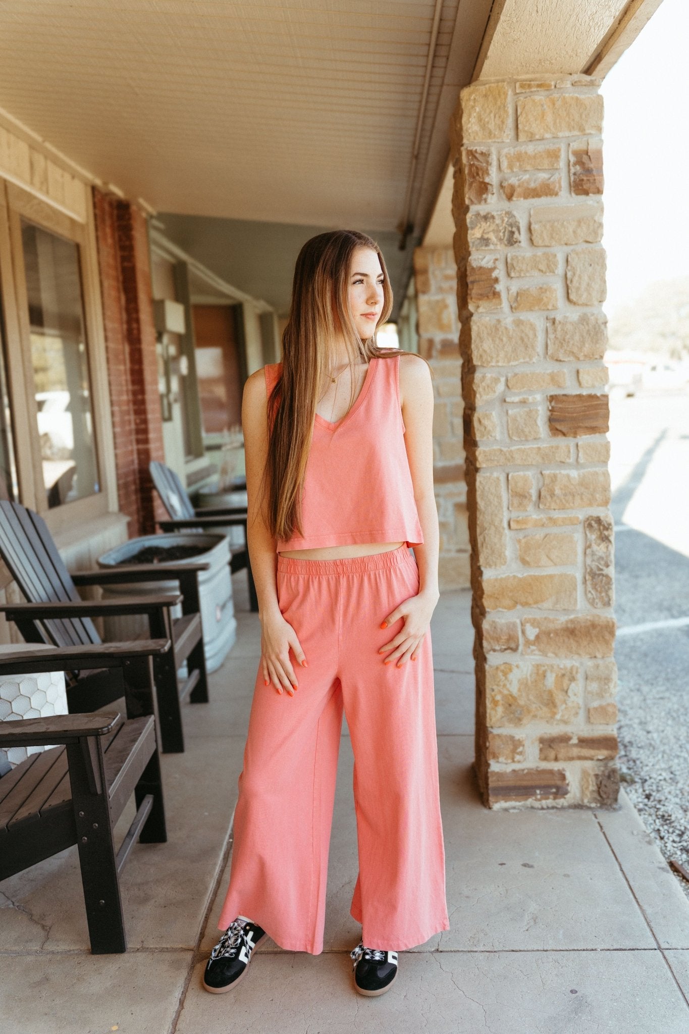 Scout Jersey Flare Pants Sunset Pink ZP212567 - Southern Soule Designs