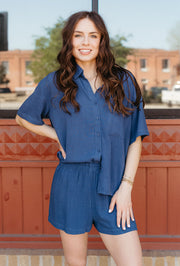 Scout Linen Rayon short Yacht Blue ZS252773 - Southern Soule Designs