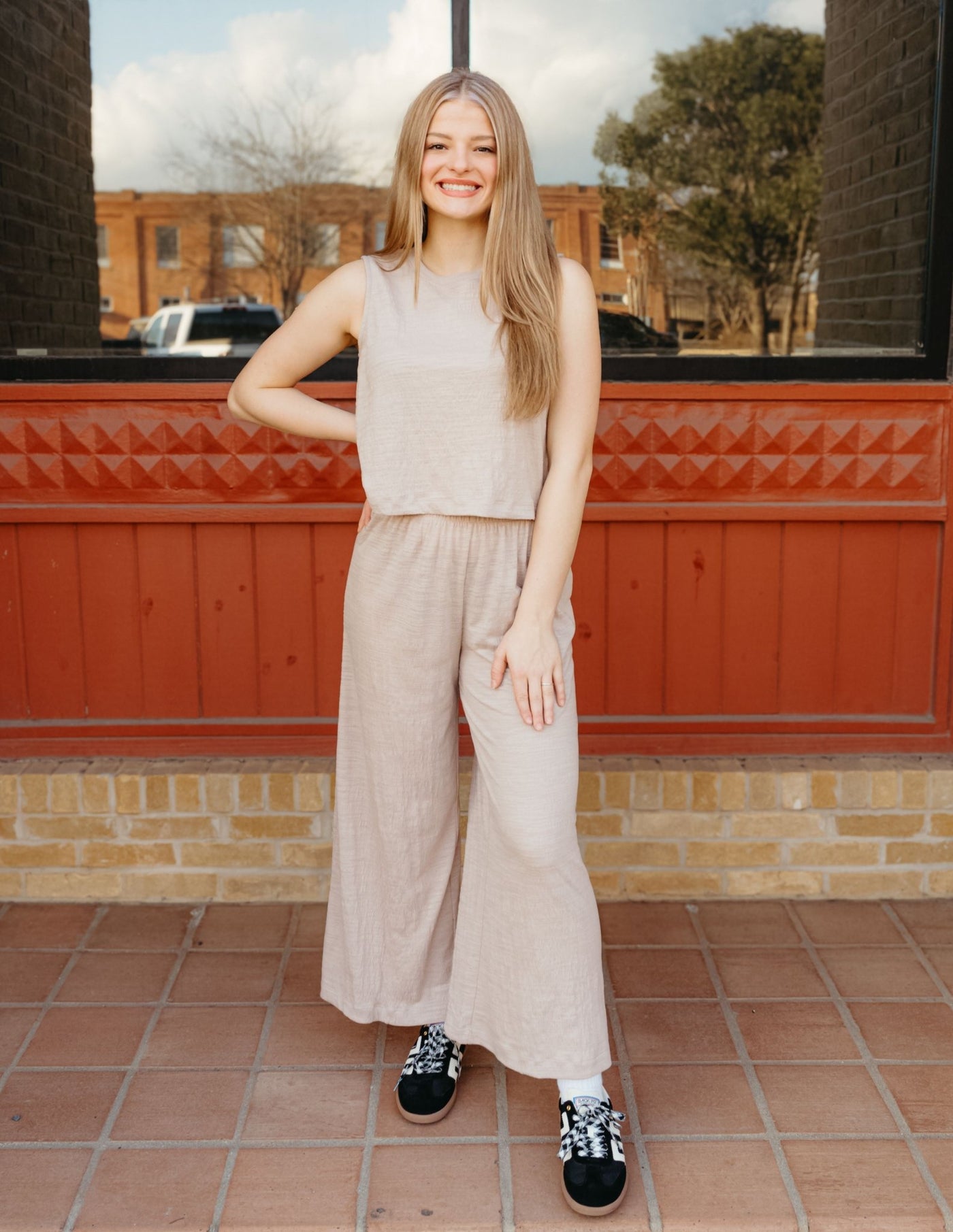 Scout Textured Slub Pant Parchment - Southern Soule Designs