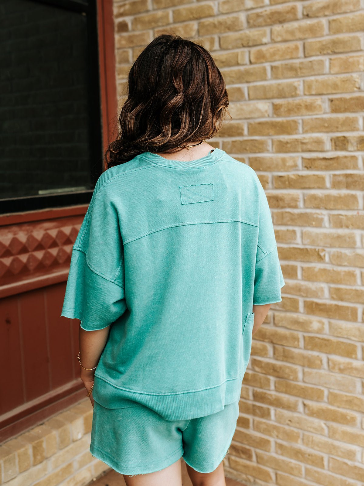 Seafoam Mineral Washed Knit Top & Shorts - Southern Soule Designs