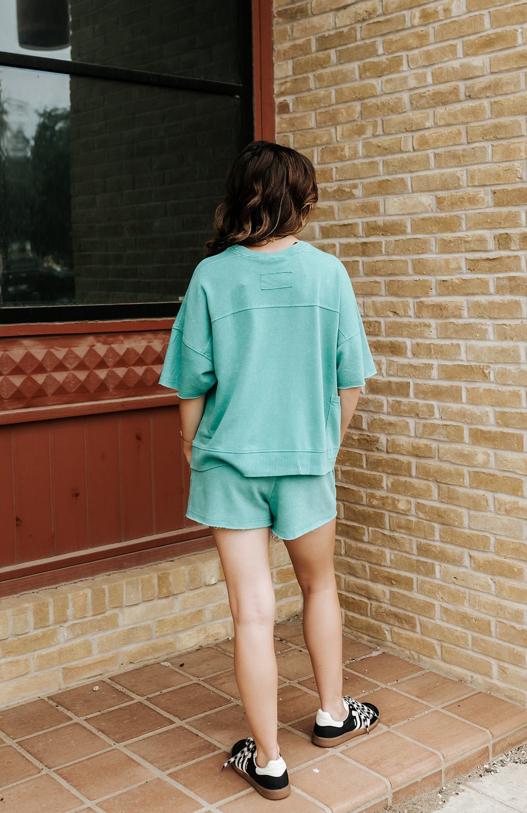 Seafoam Mineral Washed Knit Top & Shorts - Southern Soule Designs