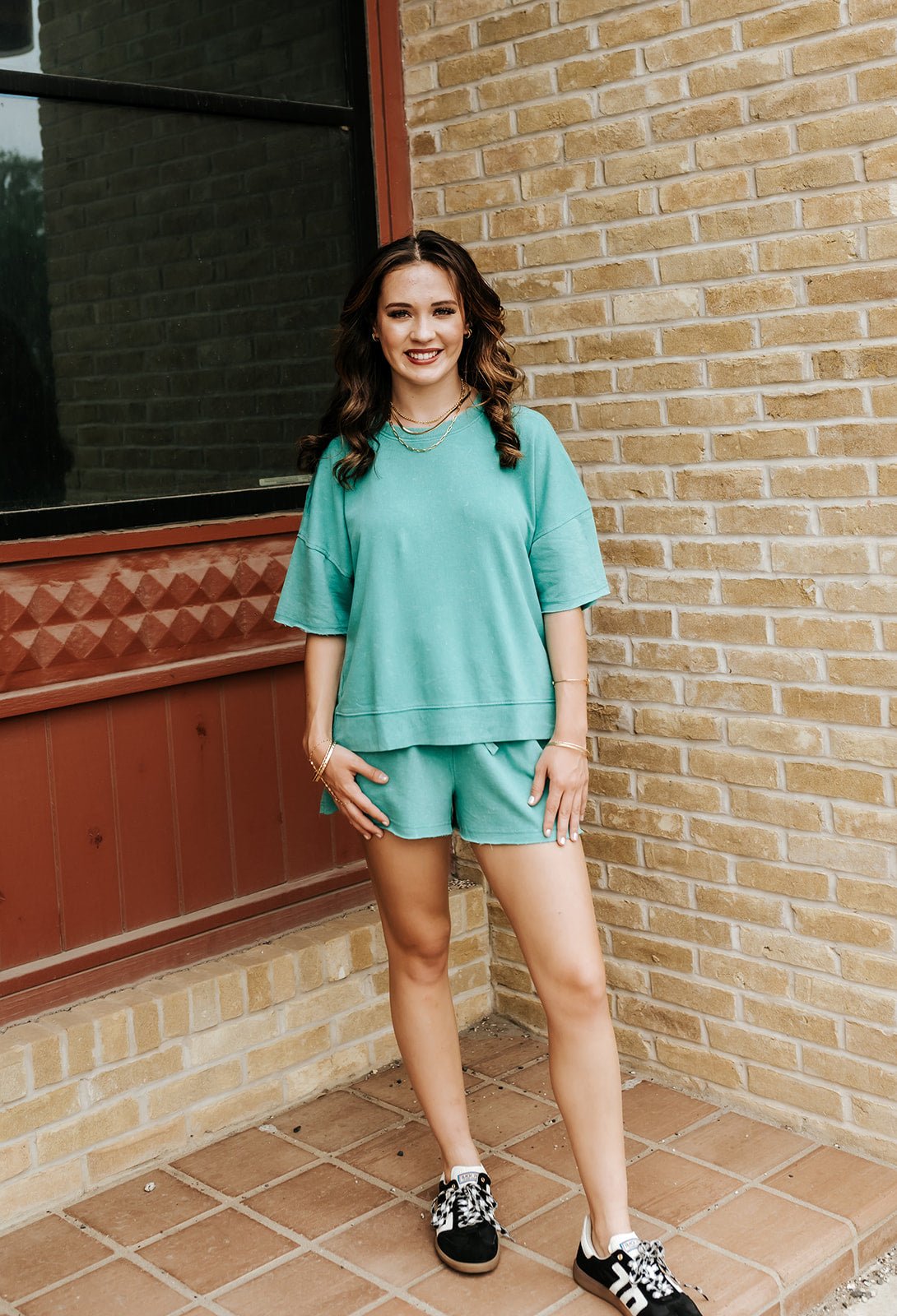 Seafoam Mineral Washed Knit Top & Shorts - Southern Soule Designs