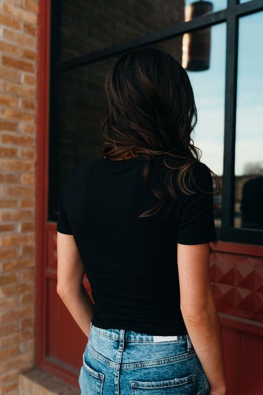 Second Skin Crew Top Black ZT251232 - Southern Soule Designs