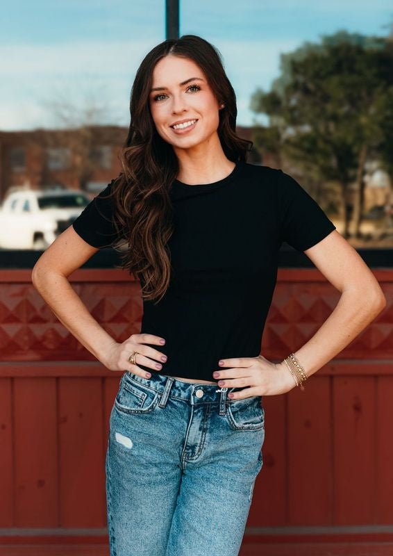 Second Skin Crew Top Black ZT251232 - Southern Soule Designs