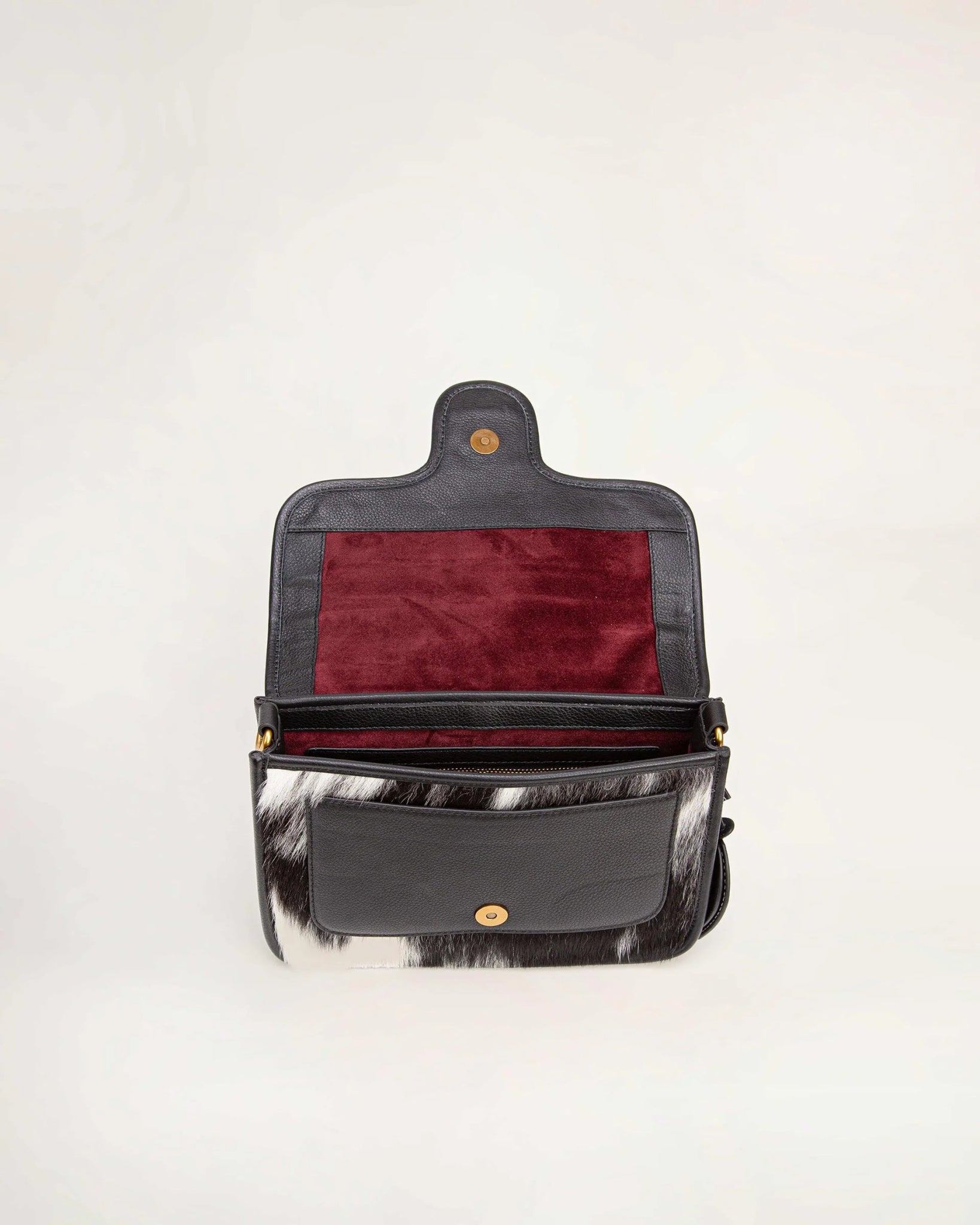 Shell Medium Purse - Black & White Cowhide - Southern Soule Designs