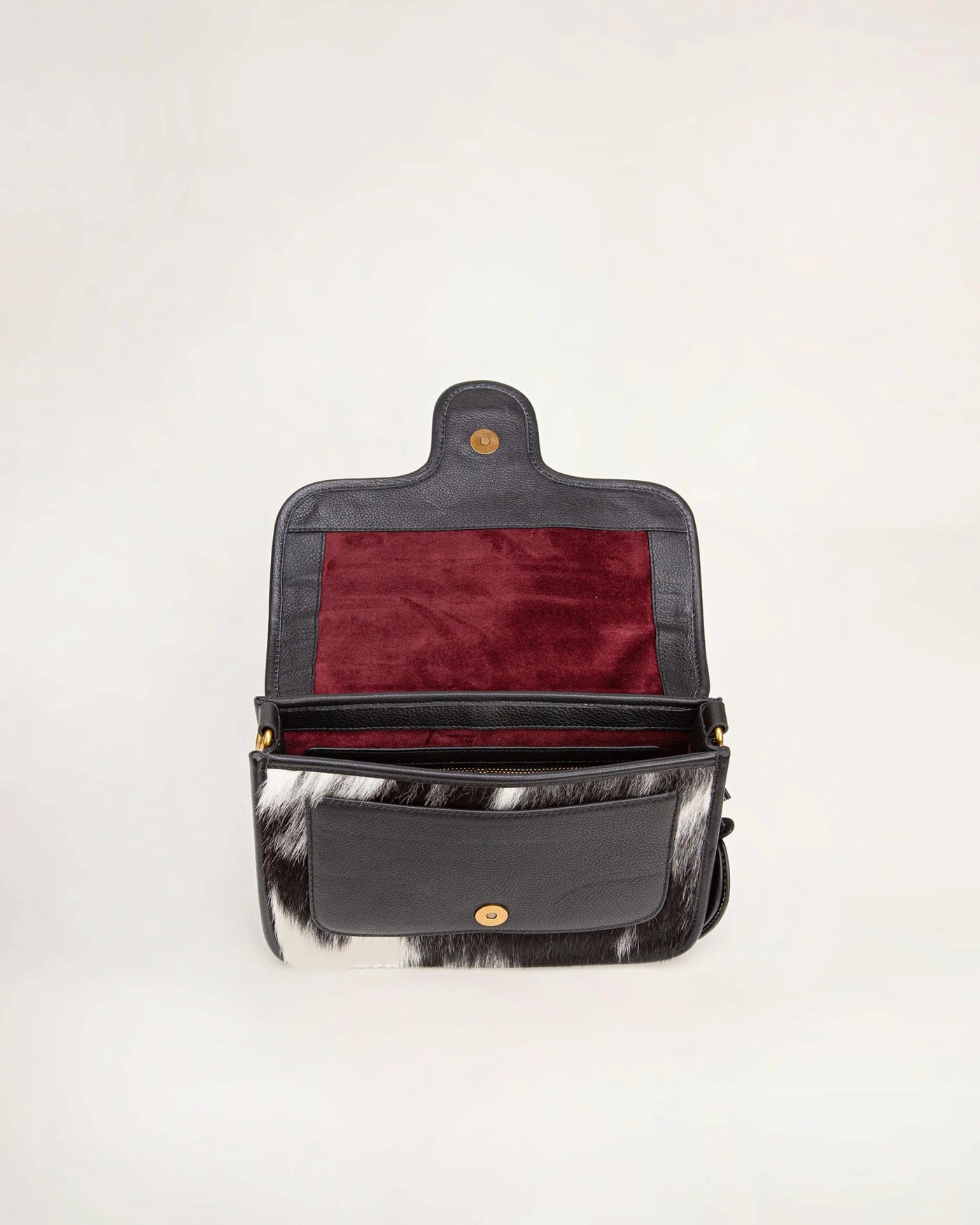 Shell Medium Purse - Black & White Cowhide - Southern Soule Designs