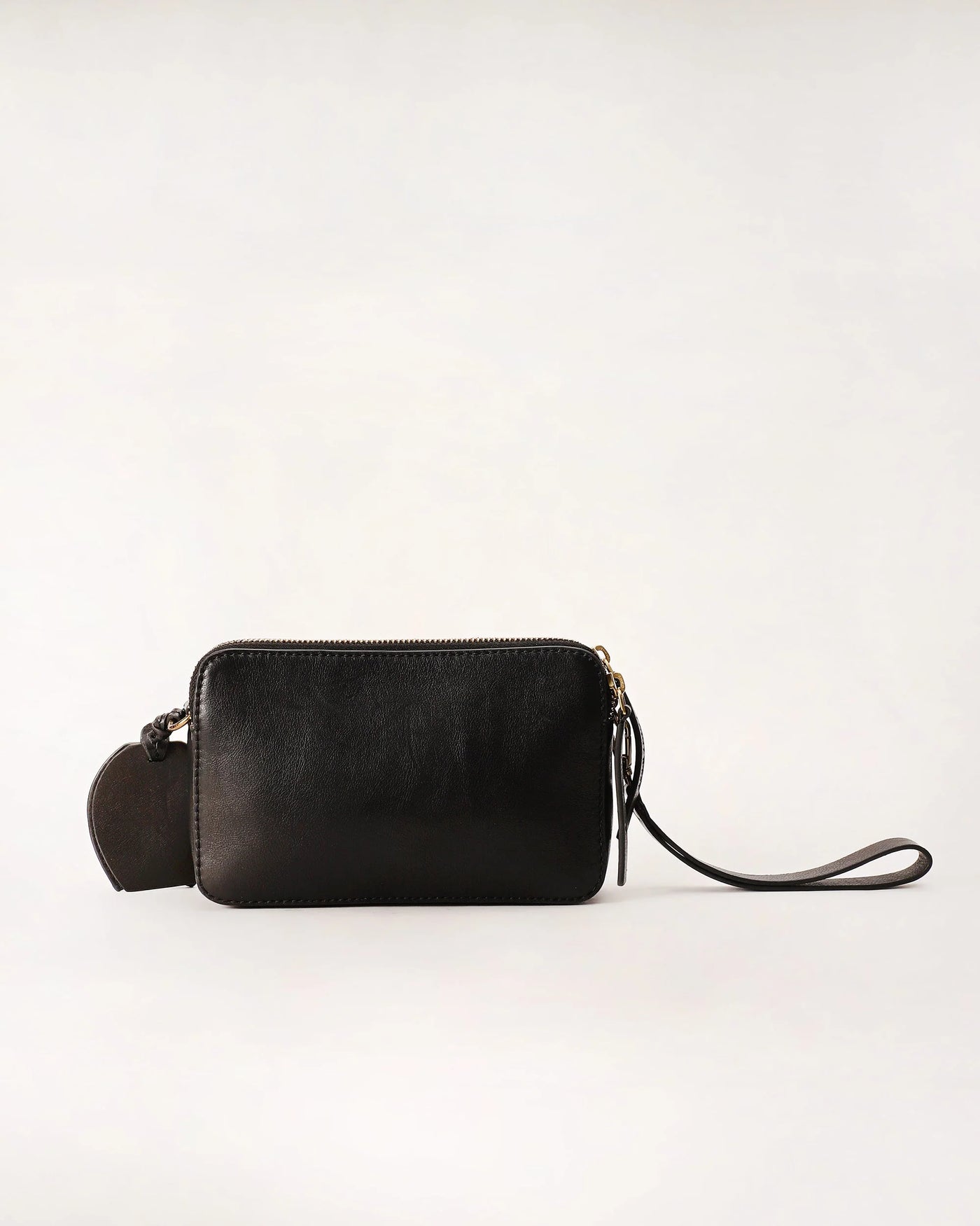Shell Mini Purse - Black Floral Leather