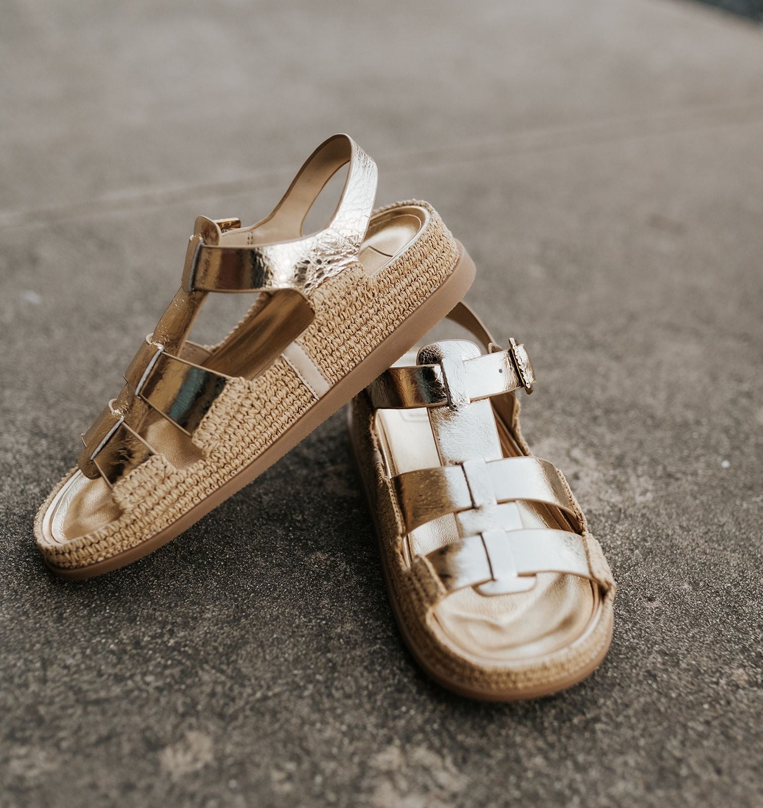 Shenna Sandal Gold Distressed Leather - Southern Soule Designs