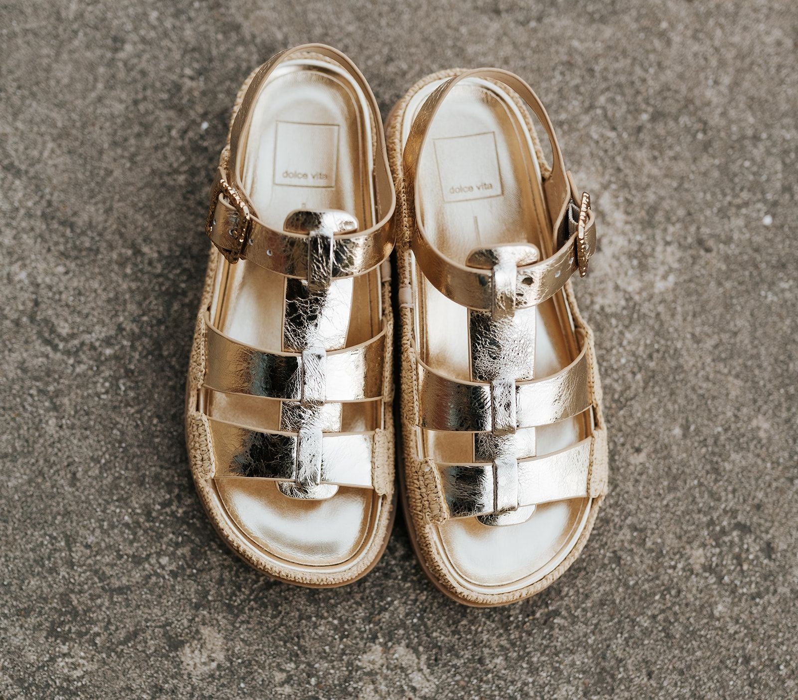 Shenna Sandal Gold Distressed Leather - Southern Soule Designs