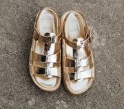 Shenna Sandal Gold Distressed Leather - Southern Soule Designs
