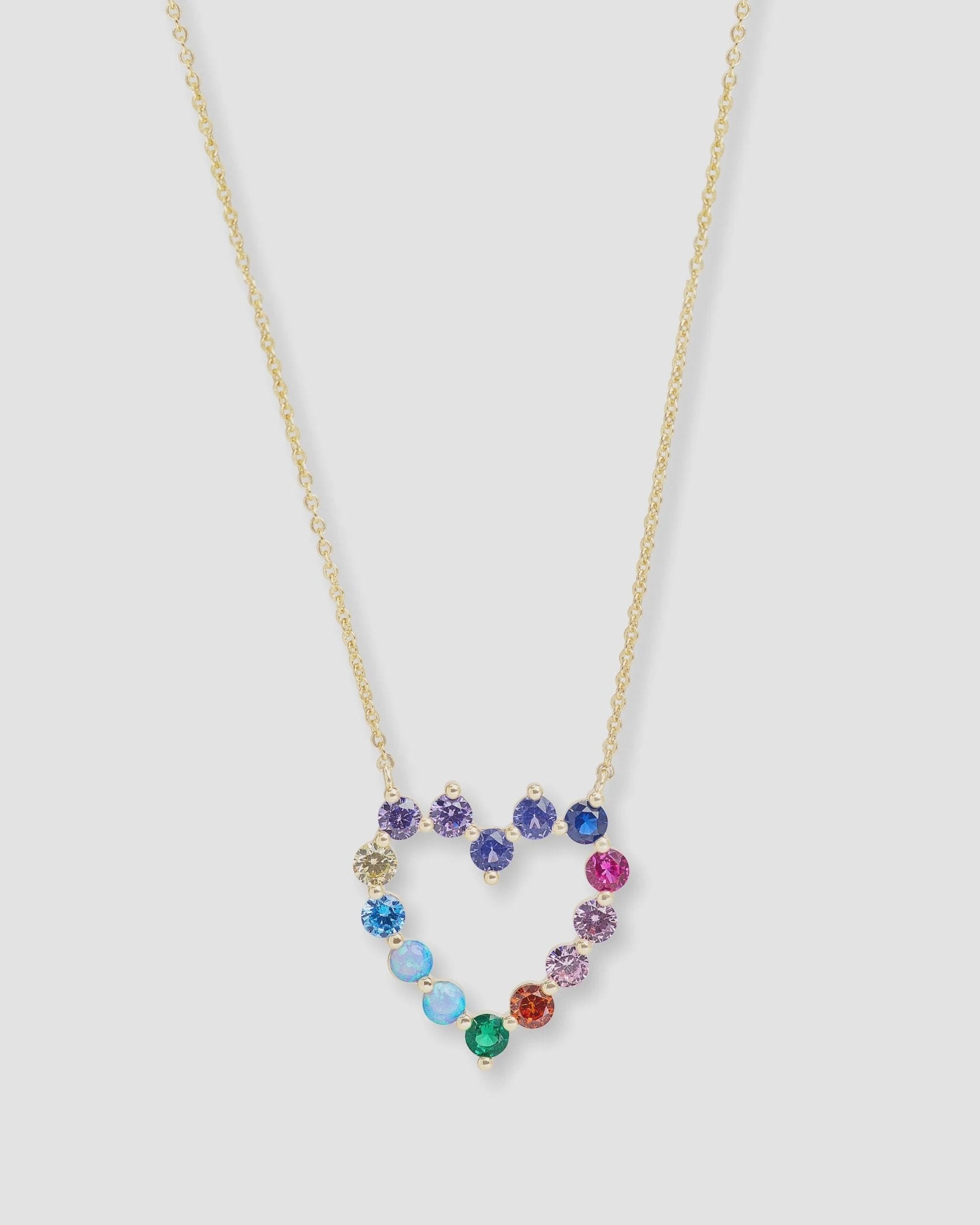 She's an Icon Baby Heart Necklace Rainbow - Southern Soule Designs