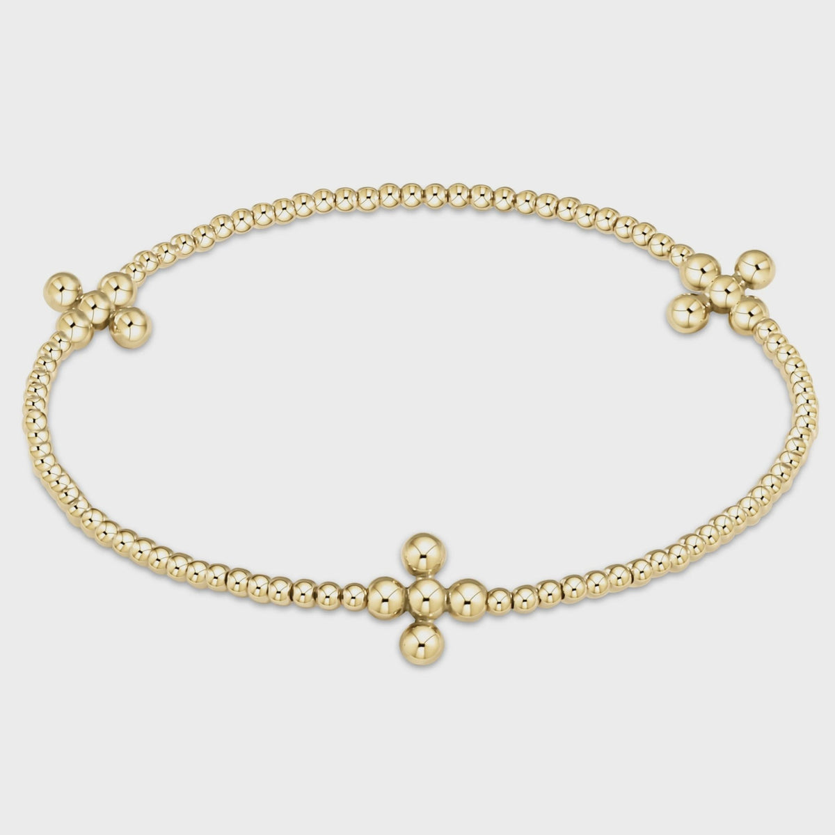 Signature 3mm Bracelet 2mm Beaded Cross - Southern Soule Designs