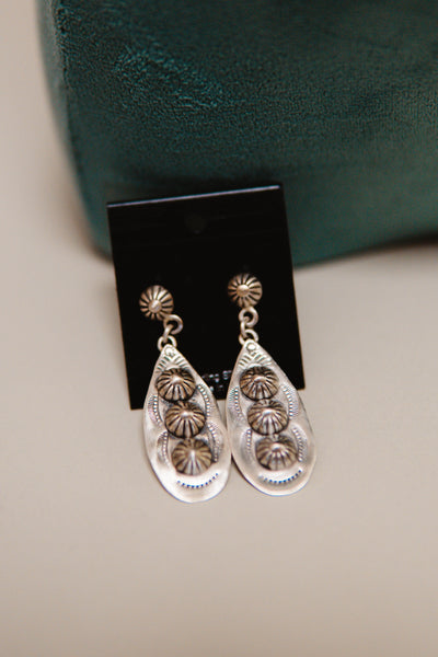 Concho Stamped Dangle Earrings