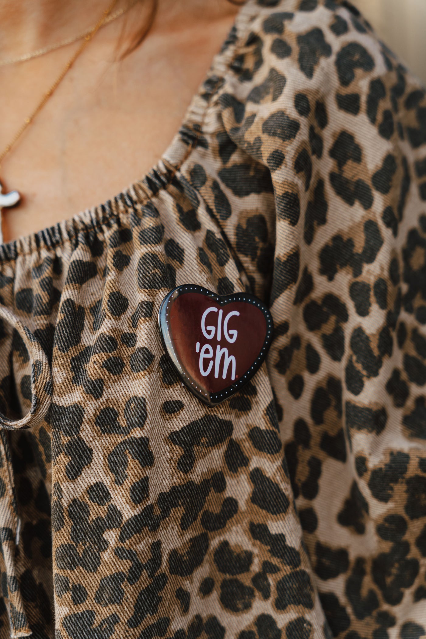 Leopard Denim Puff Sleeve Babydoll Romper IR2196-D