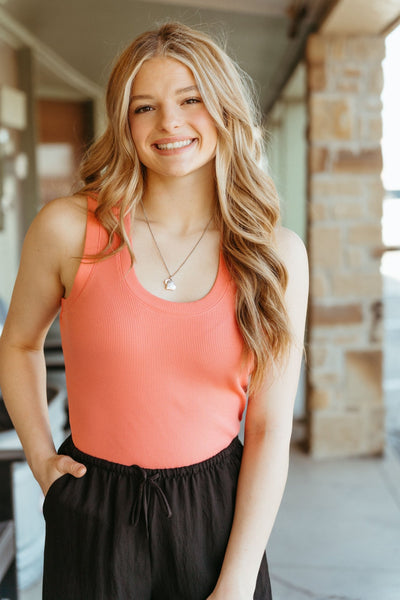 Sirena Rib Tank Sunset Pink ZT231241 - Southern Soule Designs