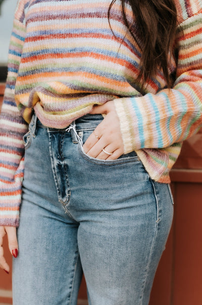 Sky/Purple Rainbow Knit Sweater WL25 - 11416 - Southern Soule Designs