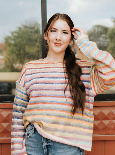 Sky/Purple Rainbow Knit Sweater WL25 - 11416 - Southern Soule Designs