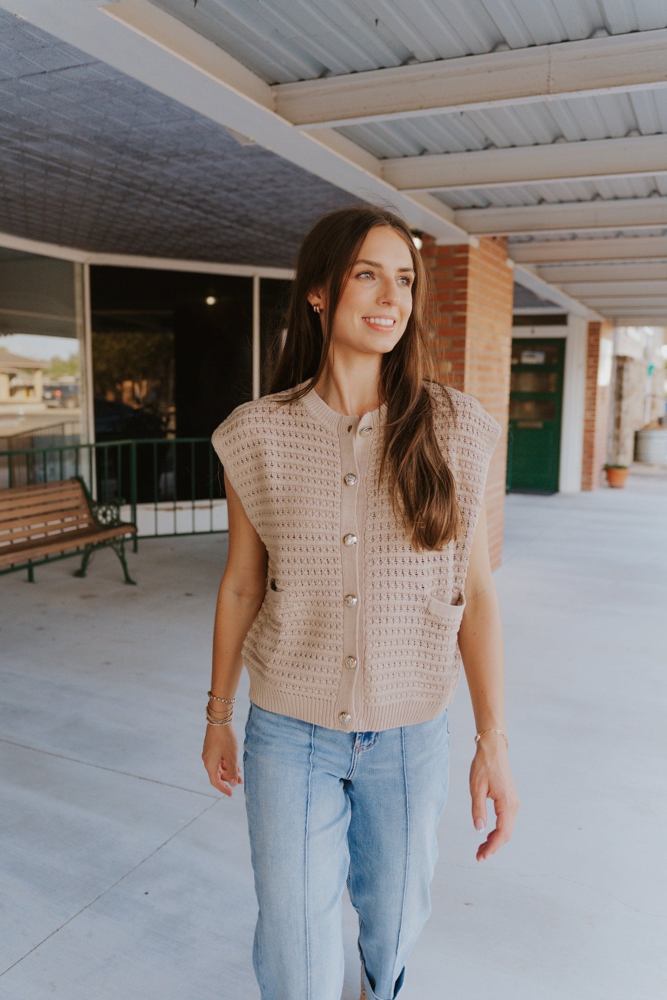 Sleeveless Sweater Cardigan - Taupe - Southern Soule Designs