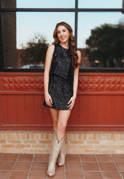 Sloane Sequin Top Black ZT244234 - Southern Soule Designs