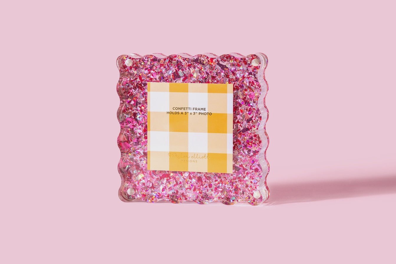Small Pink Confetti Acrylic Picture Frame - Southern Soule Designs