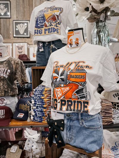 Small Town Big Price KC Badger White Tee - Southern Soule Designs