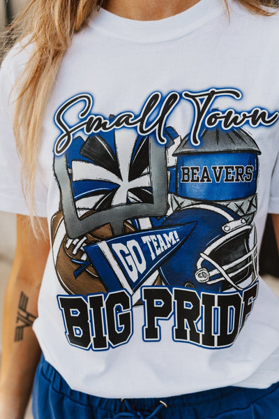 Small Town Big Pride FC Beavers White Tee - Southern Soule Designs