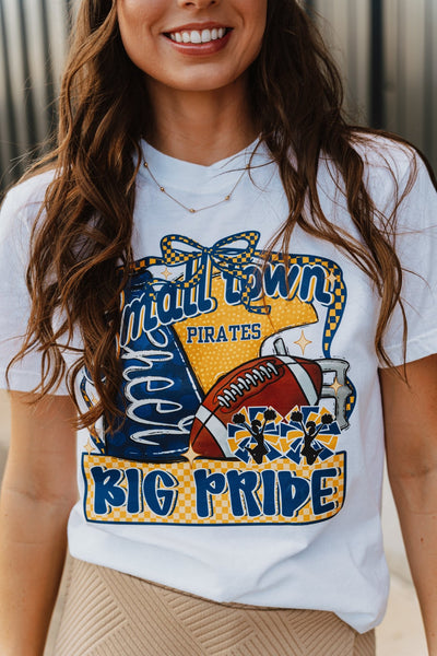 Small Town Big Pride Poth Pirate White Tee - Southern Soule Designs