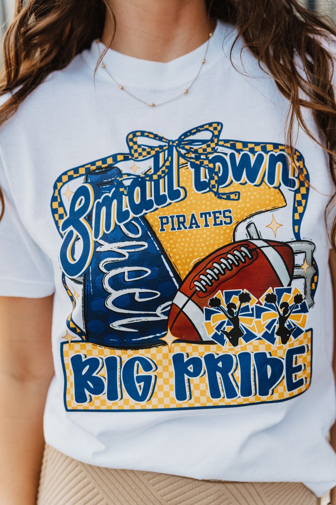 Small Town Big Pride Poth Pirate White Tee - Southern Soule Designs