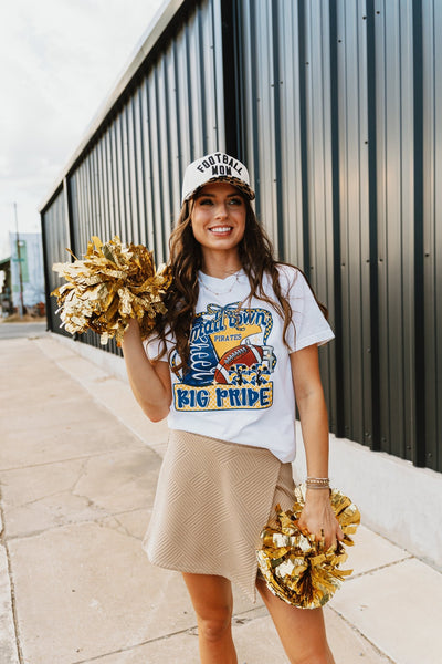 Small Town Big Pride Poth Pirate White Tee - Southern Soule Designs