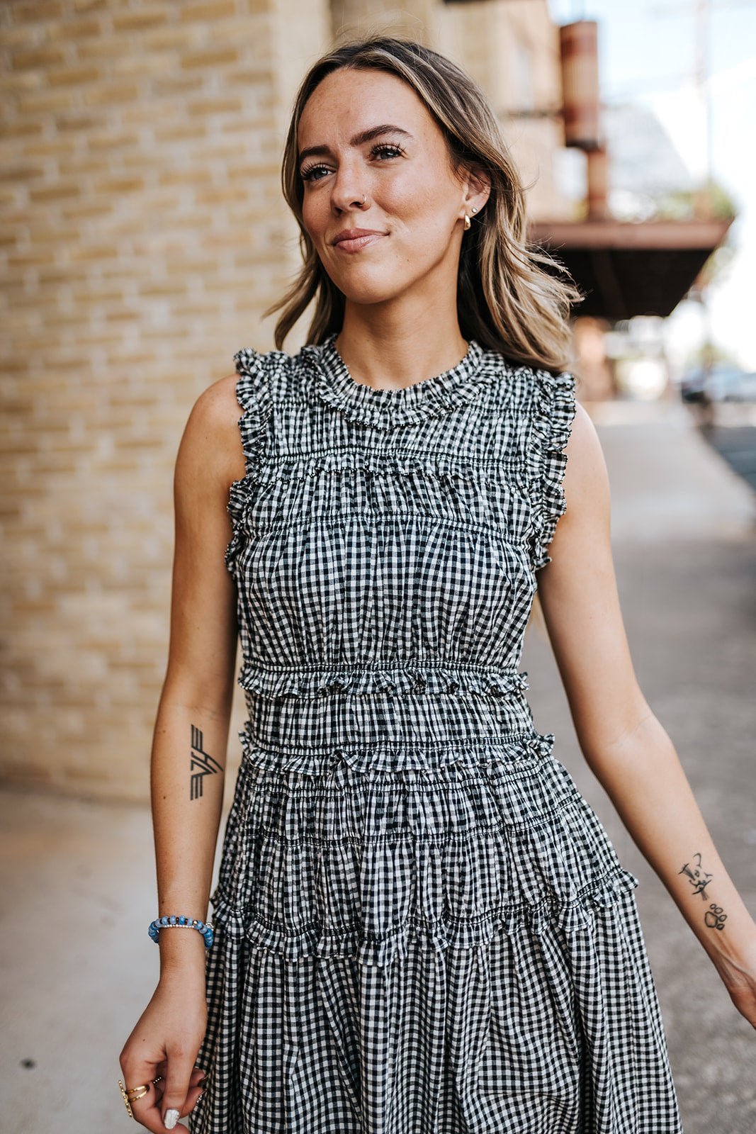 Smocked Gingham Maxi Dress EC11809 - Southern Soule Designs