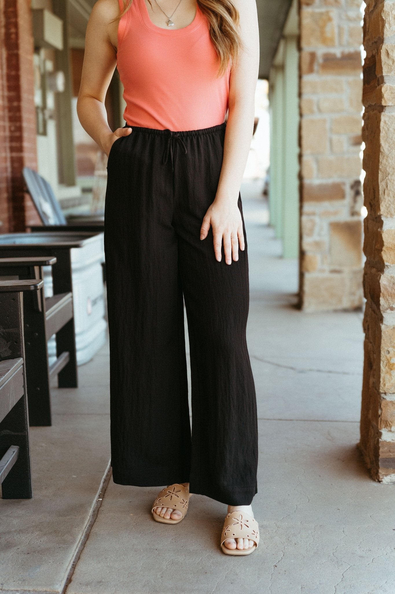 Soleil Pants Black ZP241647 - Southern Soule Designs