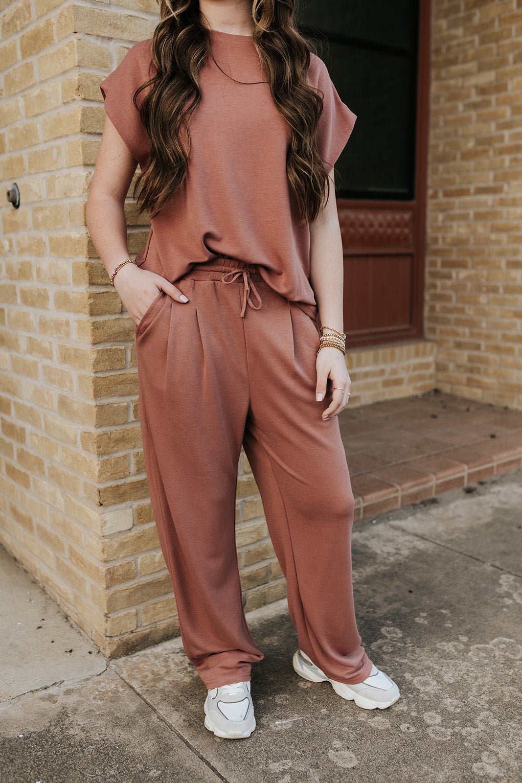 Solid Brick Knit Top & Pants Set - Southern Soule Designs
