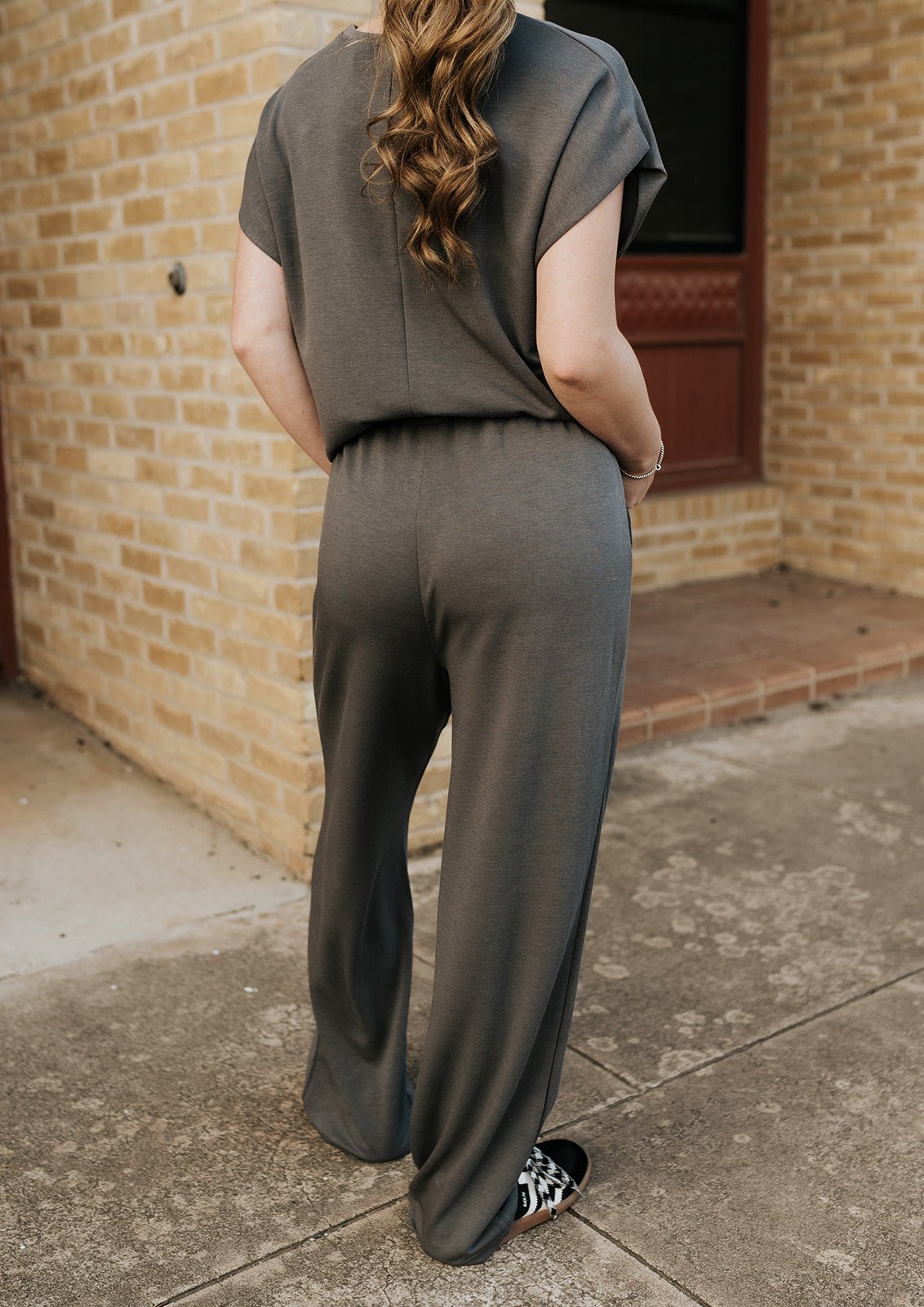 Solid Charcoal Knit Top & Pants Set - Southern Soule Designs