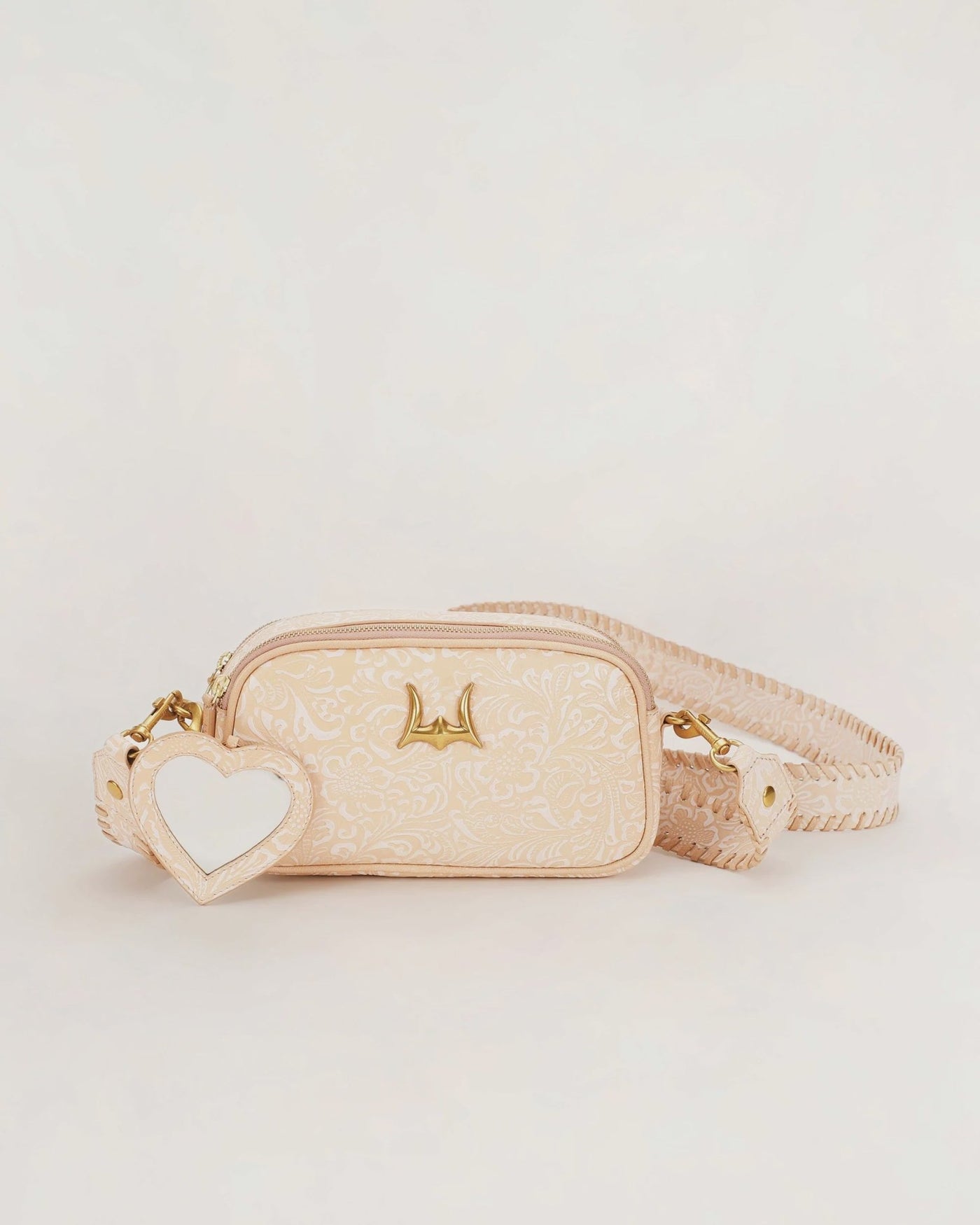 Sophia Shoulder Bag - Beige Floral Leather - Southern Soule Designs