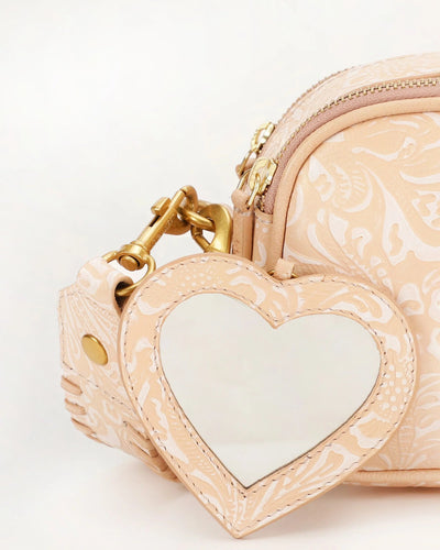 Sophia Shoulder Bag - Beige Floral Leather - Southern Soule Designs